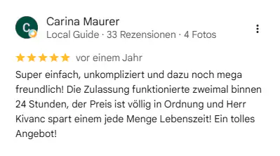 Google-Bewertung für Kivanc Zulassungsdienst