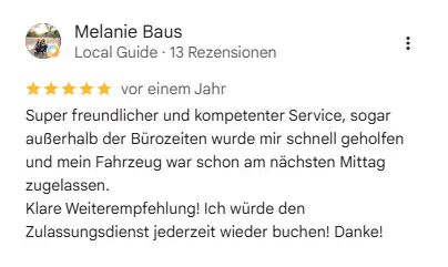 Google-Bewertung für Kivanc Zulassungsdienst