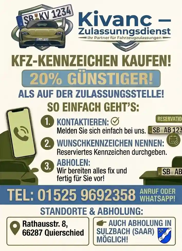 Service & Preise – Kfz-Zulassung Saarland | Kivanc Zulassungsdienst